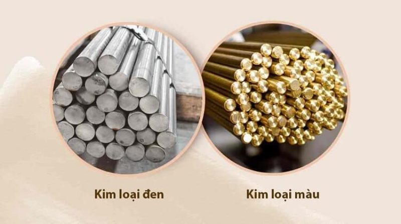 So sánh giữa kim loại đen và kim loại màu cụ thể